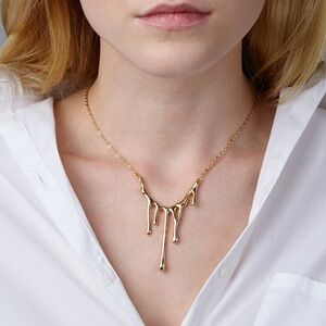 “Molten Lava/Poison Drip” Yellow Gold Necklace